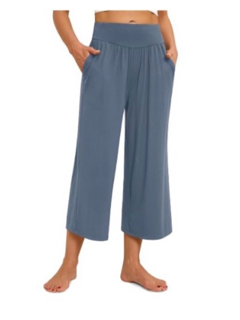 Amazon Wide-Leg Capri Pants in Light Blue